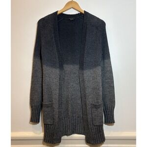 Theory Freysa Leuna Gray Ombre Alpaca Silk Open Front Long Cardigan P/TP Casual